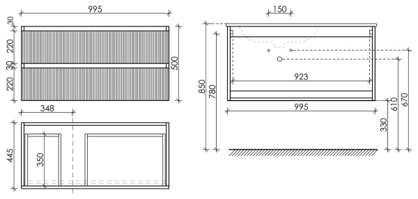 Тумба под раковину Sancos  Snob R SNR100LSM Doha Soft